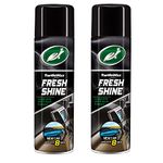 Turtle Wax Fresh Shine Interior Plastic & Dashboard Cleaner with Air Freshener New Car Scent 500ml x2 - Removes Dirt, Dust & Residue from Car Interior Plastic for a Glossy Shine & New Car Smell