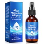 Magnesium Spray 60 ml, Magnesium Oil for Feet, Body, Sleep, Anxiety, 100% Pure & Natural Topical Magnesium Oil Spray Glass Bottle, Easy to Absorb and Use