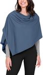 ODODOS Cloud Feeling Customizable Snap Scarf for Women, Casual Convertible Wrap Shawl Cape Cardigans, Ink Blue