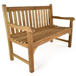 BrackenStyle Warwick 2 Seat Grade A Teak Garden Bench 120cm Length Outdoor Patio Park Seat