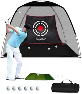 Golf Hitting Practice Nets and Turf Mat Tees for Backyard Driving Gift for Mens Real Indoor Golf Lovers Balls Hitting Driving Nets for Indoor Outdoor Garage Use Golfing Swing Training Impact Cages