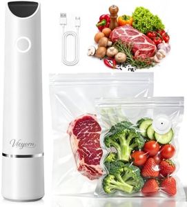 Vieyorn Compact Food Vacuum Sealer Kit,60kPa Pump,30 Reusable Bags-15S/15M