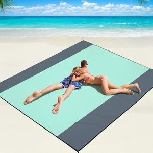 WIWIGO Beach Blanket Waterproof Sandproof Beach Mat 79" X 83"/10'x9'for 2-8 Adults Quick Drying Outdoor Picnic Mat Beach Accessories for Travel, Camping, Hiking