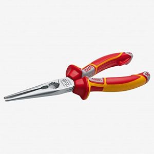 OKSLO NWS 140-49-VDE-205 8 Chain Nose Pliers (Radio Pliers) VDE - Matte Chromium - Sof