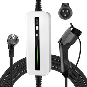 Morec Typ1 Tragbares EV Ladekabel US Standard Schaltbare Ladebox 10/16A Schuko 2-polig Ladegerät SAE J1772 Elektroauto EVSE (Euro-Stecker) 2,2/3,6kw, 6m/20ft