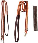 CHALLENGER Horse Western 8' Tan Leather Rubber Grip Contest Barrel Reins Brown 805LR11BR