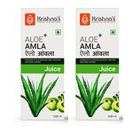 Krishna's Aloe Vera Amla Mix Juice - 1000 ml (Pack of 2) | A Perfect Mix for Healthy Body | For Healthy Hair, Skin, Digestion & Immunity