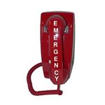 Emergency Wall Telephone Pre-programmed to Auto Dial 911 - RED