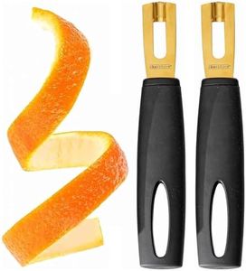 A Bar Above Premium Quality Channel Knife, Stainless Steel Bar Tool, Garnish for Cocktail Mixers, Lemon Zester, and Fruit Peeler, Professional Grade Bar Accessory, Gold