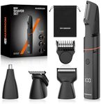 MAXGROOM Manscape Body Hair Trimmer for Men, Waterproof Pubic, Groin & Ball Shaver, No-Nick Mens Electric Grooming Kit with LED Display, USB Rechargeable, Adjustable Guide Comb