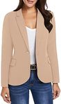 luvamia Women's Long Sleeve Formal Notch Lapel Button Down Blazer Pockets Jacket, Sienna Sand, Medium