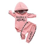 Infant Baby Boys Girls Hoodies Long Sleeve Letter Print Pullover Sports Romper Pants Outfits Set Pink 6-9 Months