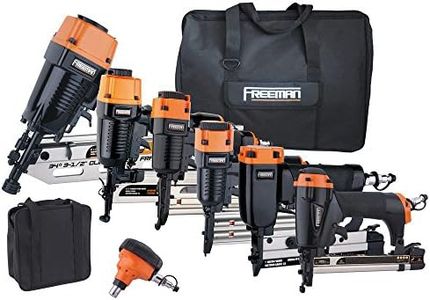 Freeman P9PCK Complete Pneumatic Framing and Finishing Nailer and Stapler Kit with Bags and Fasteners (9-Piece)