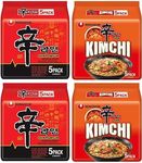 Nong Shim SHIN Ramyun Kimchi & Original Spicy Korean Ramen Noodles Mix Bundle 120g (Pack of 20) HALAL