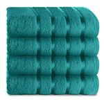 GC GAVENO CAVAILIA Hand Towels For Bathroom | 4 Piece Egyptian Cotton Towels | 500 GSM Quick Dry & Water Absorbent Towel For Gym-Spa, Teal