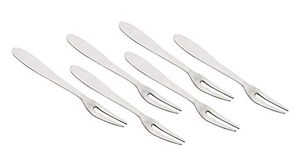 MINDKING Dessert Forks, 304 Stainless Steel Fruit Forks Set Mini Salad Fruit Fork for Party Banquet Cocktail Dessert Fruit Cakes Afternoon Tea Wedding Random, 6 Pieces