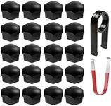 Gebildet 20Pcs 21mm Wheel Nut Cap, Wheel Bolt Nut Caps Covers, Hexagonal Tire Nut Covers with Removal Tool Set for Model 3 Model S Model X (High-Gloss Black)
