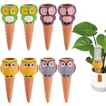 ZENFUN Set of 8 Self Watering Insert Spikes, Automatic Owl Plant Waterer, Terracotta Watering Stake Devices for Pots, Planters, Indoor & Outdoor Plants, 2 Colors, 6.5" H x 2" Dia