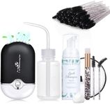 ACTROL Eyelash Extension Shampoo Kit 60ml Unscented Lash Extension Cleanser with Lash Fan Black Professional Eyelid Foaming Cleanser Paraben & Sulfate Free Non-lrritating