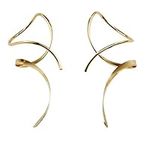 Earrings for Women Spiral threader earrings 14K gold earrings hand bent dangle earrings for women，suitable for gift giving, perfect for your birthday party, Christmas, gift giving.