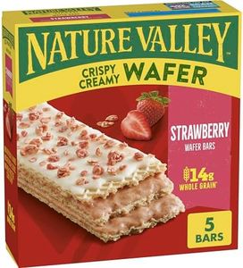 Nature Valley Strawberry Crispy Creamy Wafer Bars, Made With Whole Grain, 5 Bars, 6.5 oz Box