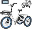 MOONCOOL Electric Tricycle for Adults, 500W/750W 48V Folding Electric Trike Peak Power 1100W, 20"x3.0" Fat Tire 3 Wheel Ebike, Aluminum Adult Tricycle with Removable Battery, Rear Differential