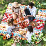 Extra Large Picnic Blanket 80"x 80" Waterproof Picnic Mat, Sand-proof Outdoor Beach Blanket, Foldable Beach Mat for Camping, Park, Travel-FiestaRed