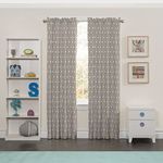 Eclipse Thermal Insulated Single Panel Rod Pocket Room Darkening Privacy Curtains for Nursery, Fabric, Grey, 42 in x 63 in