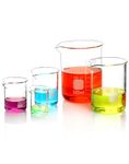 QWORK® Glass Beakers 25ml 50ml 100ml 250ml 500ml - Set of 5 Graduated Borosilicate Measuring Beaker for Science Lab Kitchen