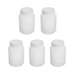 Bettomshin 500ml Plastic Wide Mouth Lab Reagent Bottle Liquid/Solid Sample Seal Sample Storage Container with Graduated 5pcs