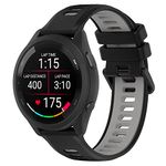 Fit for Garmin Forerunner 265S 255S Watch Bands, 18mm Quick Release Durable Silicone Replacement Bands Wristbands Straps Bracelet Fit for Garmin Vivoactive 4S/Vivomove 3S/Venu 2S (Black&Gray)