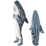 Shark Blanket Hoodie Adult,Shark Blanket,Shark Jumpsuit,Adult Kid Cozy Wearable Blanket Sleeping Bag,Shark onesie,Super Soft Fleece Sleeping Bag,Shark costume, Shark Gifts, Shark Lovers(L)