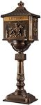 ZOTORUN Mailbox Rustproof Cast Aluminum Locking Security Post Mount, Large, Bronze