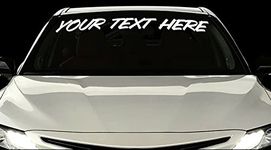 3" High Custom Vinyl Windshield Banner Lettering Decal Name Sticker Window Tattoo Car Truck (3" high x Up to 26" Long)