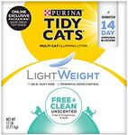 Purina Tidy Cats Low Dust Clumping Cat Litter, Lightweight Free & Clean Unscented, Multi Cat Litter - 17 Lb. Box