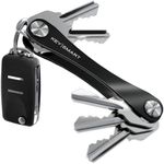 KeySmart Key Holder for Keychain Key Ring - Compact Key Organizer Key Chain Key Case, Minimalist Pocket-Sized EDC Keychain, Loop Piece for Car Fobs, Expandable (up to 8 Keys, Black)