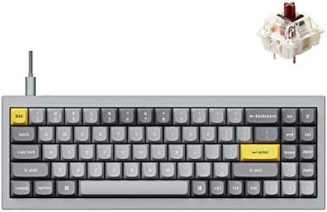 Keychron Q7 Wired Custom Mechanical Keyboard, 70% Layout QMK/VIA Programmable Macro with Hot-swappable Gateron G Pro Brown Switch Double Gasket Compatible with Mac Windows Linux (Gray - New)