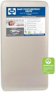 Sealy Posturepedic Grow 2-Stage Waterproof Baby Crib and Toddler Mattress - 204 Premium Coils - Made in USA, 52"x28"