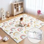 noonkty Foldable Baby Play Mat for Floor, 79x71 Extra Large Play Mat, Kids Non Toxic Foam Thick Play Mat for Baby, Waterproof & Anti-Slip Baby Crawling Mat, Folding Play Mats for Babies and Toddlers