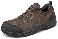 Orthofeet Men's Orthopedic Brown Leather Dolomite Work Shoes, Size 7