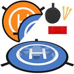 Linkidea 43'' Drones Landing Pad, Portable, Foldable Drone Accessories Pads for DJI Mavic Phantom 2/3/4/ Pro, Waterproof RC Drones Helicopter, Antel Robotic, Universal PVB Drones (Orange 110cm)