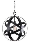 Kenroy Home Global 1 Light Pendant, Black Finish