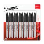 Sharpie Permanent Markers | Fine Point | Black | 12 Count