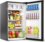 EUHOMY 93L Under Counter Fridge, Small Fridge Freezer with 7-Stage Thermostat, 38dB Ultra-Quiet Undercounter Mini Fridge, 82L Refrigerators & 8L Freezer for Dorm/Office/Bedroom, Black [Energy Class E]