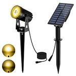 T-SUN Solar Spot Lights Outdoor Garden, Set of 1 1-LED 3000K Warm White Solar Lights Outdoor Garden for Pathway Patio Gate Fence Garden Yard Driveway Porch Walkway