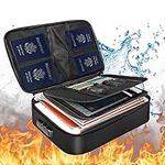 JARAGAR Fireproof Document File Bag with Lock, Fireproof Document Box 3-Layer File Organizer Case Portable Safe Box for Important File Passport Certificates Legal Documents (Large)