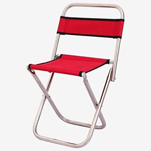 BIGFALCON Premium Folding Camping Chair Outdoor Portable Fishing,Picnic,Hiking and Traveling Stool/Chair with Backrest Relaxing Sketching Chair (Red Without Bag)