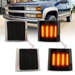 Bestview Front Corner Light Assembly Kit Compatible with 1994-1998 Chevy 1500 2500 3500 C/K C10 Silverado Tahoe Suburban Smoked Len 4Pcs