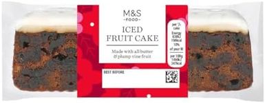 Christmas Iced Fruit Cake M&S, 400g, Made with All Butter Cake with Fruits and Marzipan Soft Icing