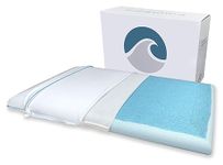 Bluewave Bedding Hyper Slim CarbonBlue Max Cool Gel Memory Foam Pillow for Stomach and Back Sleepers - Thin, Flat Design with Advanced Cooling (2.25-Inch Height, Standard Size)